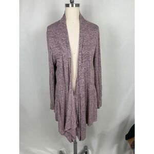 Philosophy XL Cardigan Sweater Open Front Knit Pinot Heather Fairy Grunge Witchy